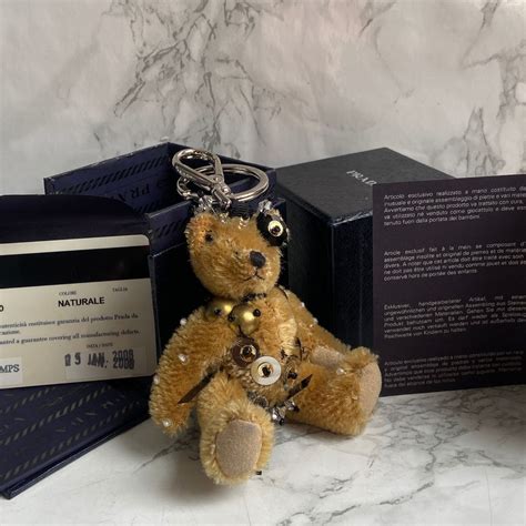 prada bear keychain 2015|Prada heart strap keychain.